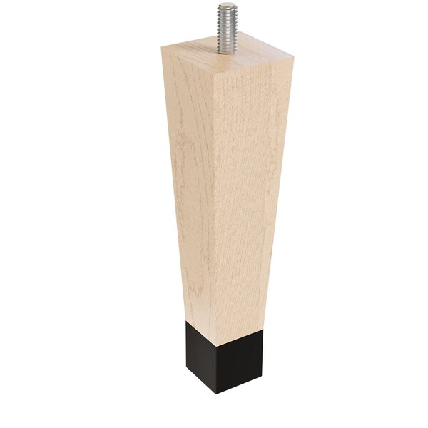 Designs Of Distinction 6" Square Tapered Leg with bolt and 1" Brushed Aluminum Ferrule - White Oak 01241006WKBA6 - main